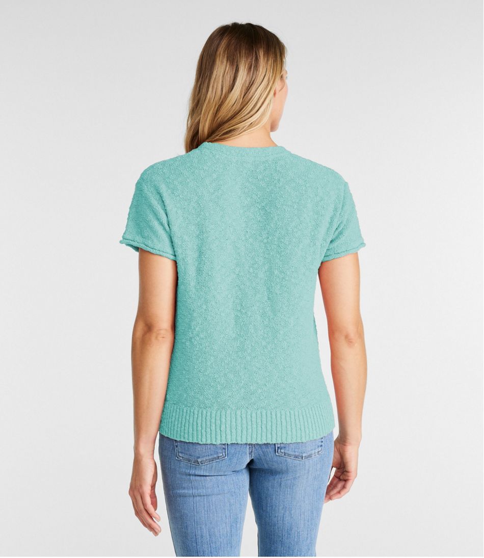 Women's Midweight Cotton Slub Sweater, Henley Short-Sleeve | L.L.Bean Great Value