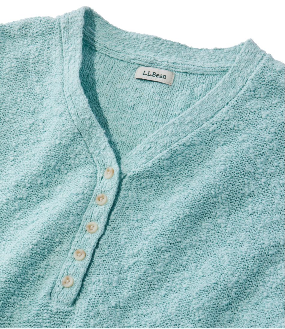 Women's Midweight Cotton Slub Sweater, Henley Short-Sleeve | L.L.Bean Great Value