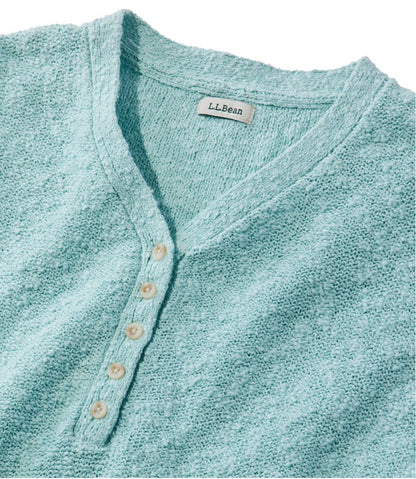 Women's Midweight Cotton Slub Sweater, Henley Short-Sleeve | L.L.Bean Great Value