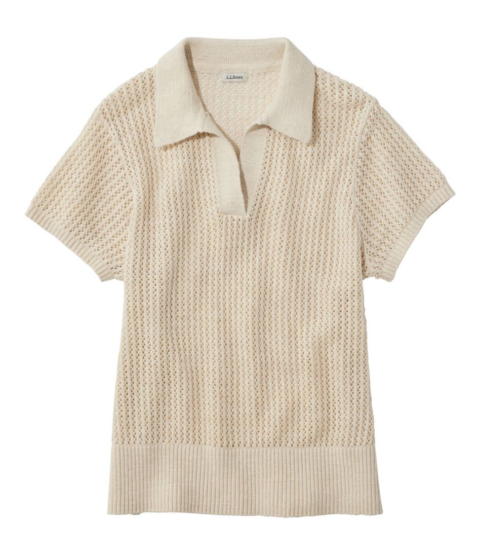 Women's Organic Cotton Slub Pointelle Sweater, Polo | L.L.Bean Latest