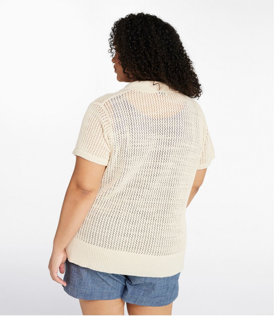 Women's Organic Cotton Slub Pointelle Sweater, Polo | L.L.Bean Latest