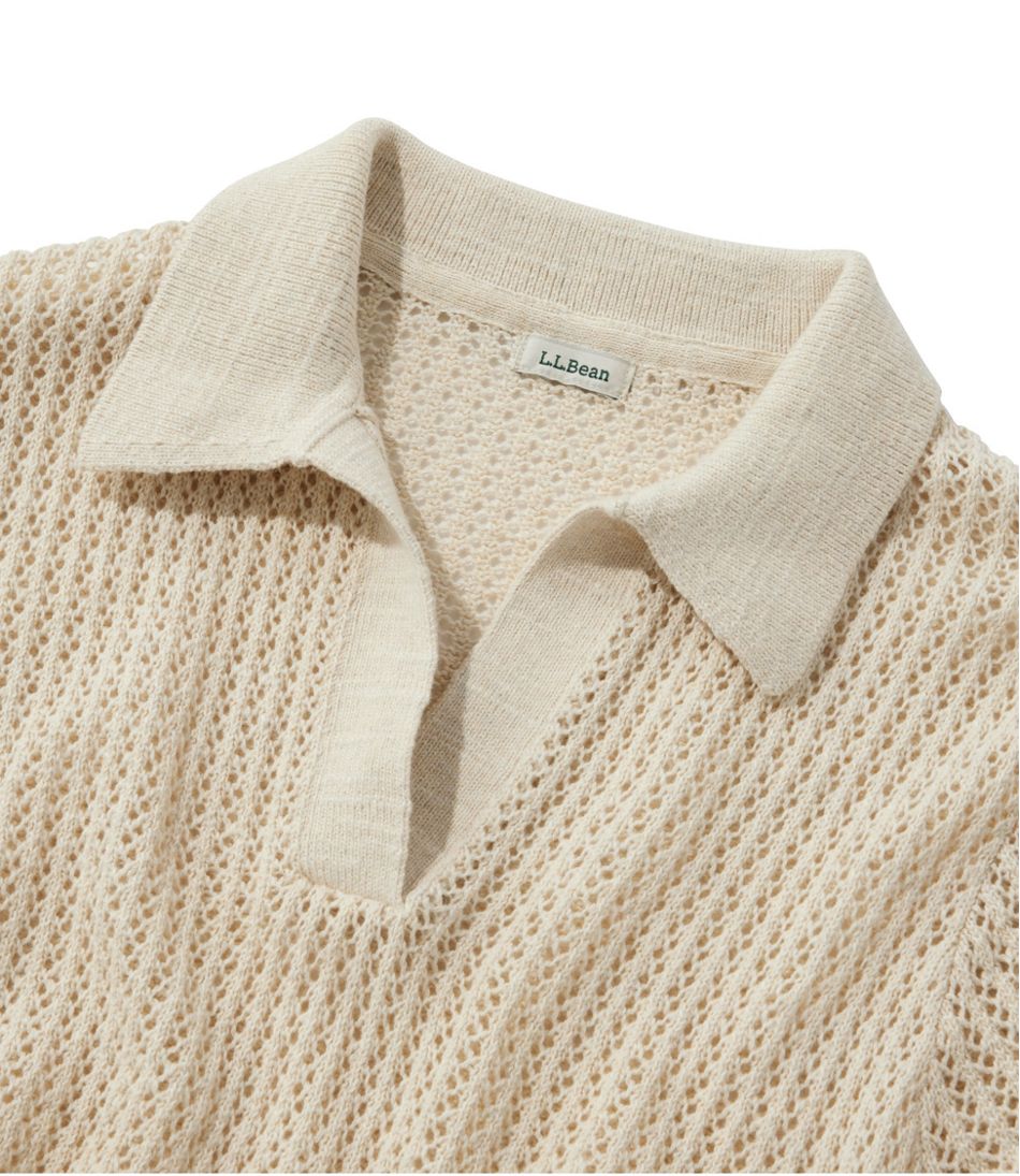Women's Organic Cotton Slub Pointelle Sweater, Polo | L.L.Bean Latest