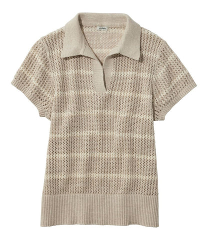 Women's Organic Cotton Slub Pointelle Sweater, Polo | L.L.Bean Featured