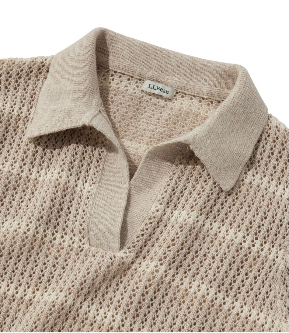 Women's Organic Cotton Slub Pointelle Sweater, Polo | L.L.Bean Featured