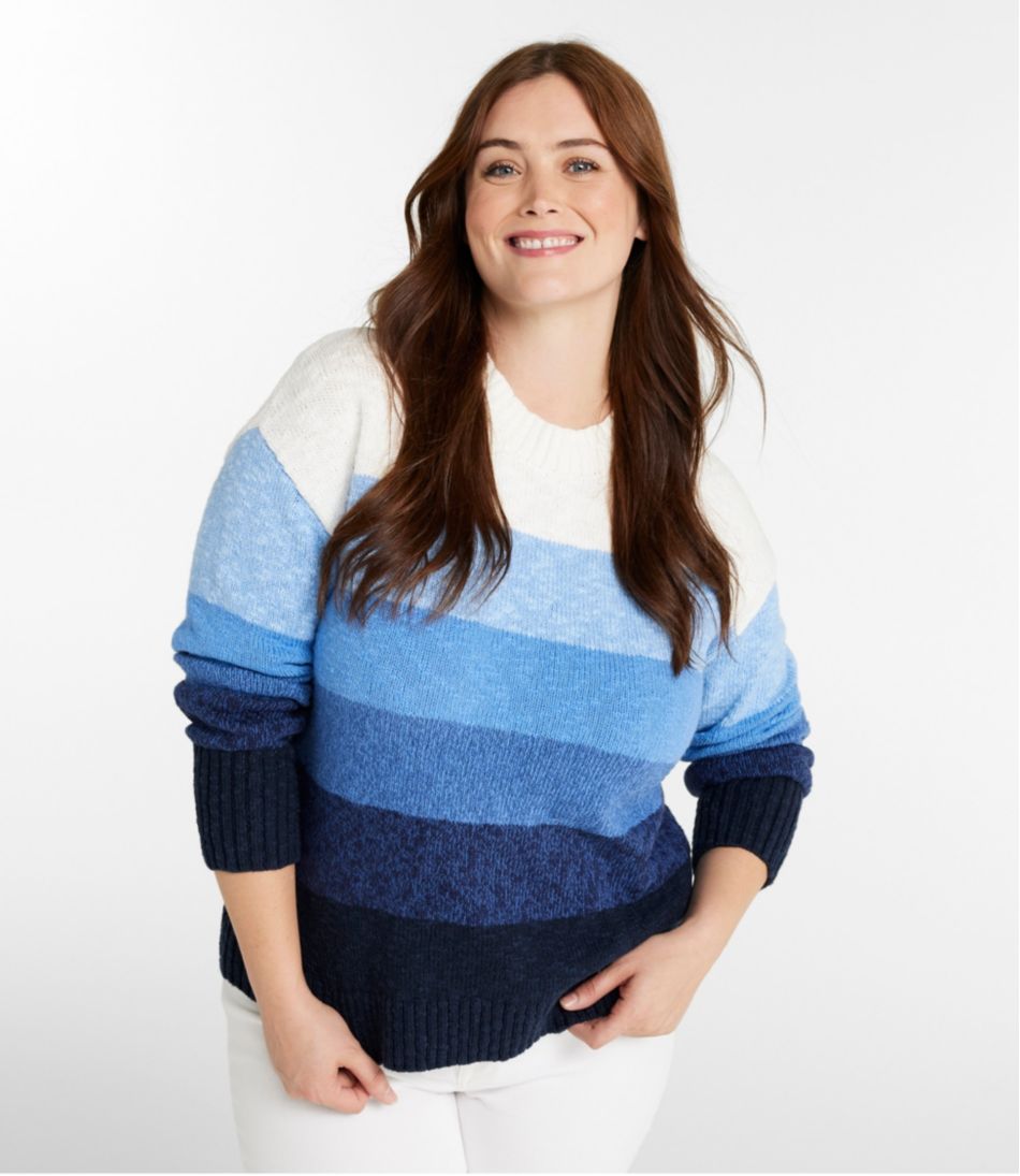 Women's Cotton Ragg Sweater, Crewneck Stripe | L.L.Bean Recommended