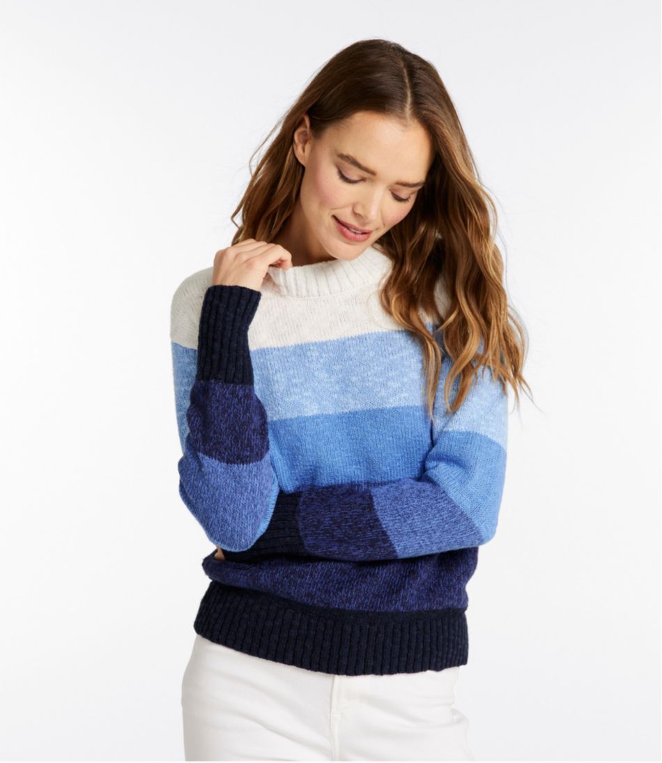 Women's Cotton Ragg Sweater, Crewneck Stripe | L.L.Bean Recommended