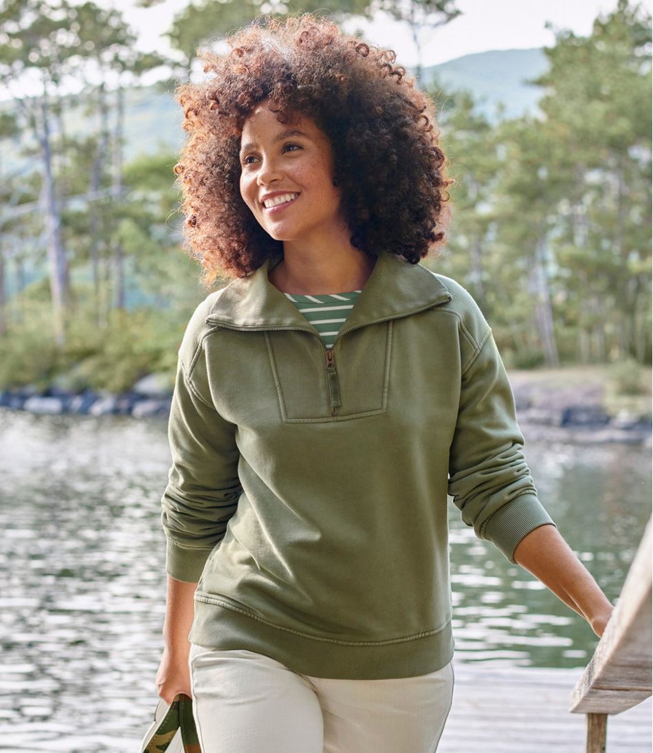 Women's Sunwashed Sweats, Quarter-Zip | L.L.Bean Signature