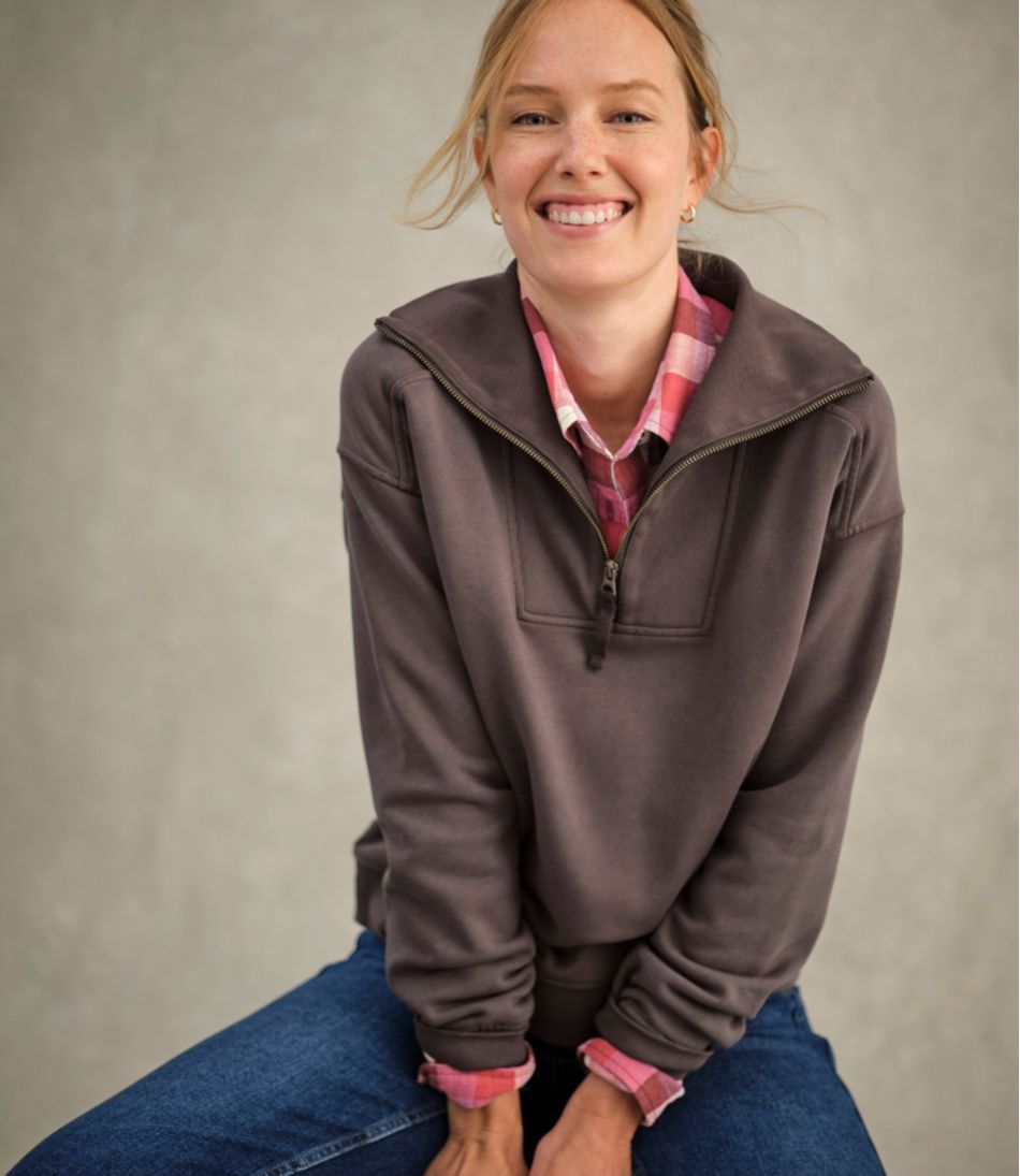 Women's Sunwashed Sweats, Quarter-Zip | L.L.Bean Signature