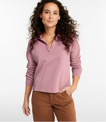 Women's Sunwashed Sweats, Splitneck Polo | L.L.Bean Popular