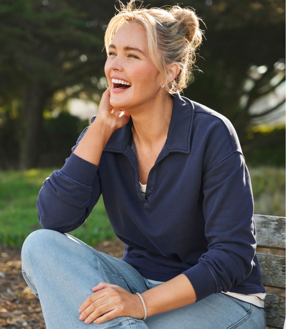 Women's Sunwashed Sweats, Splitneck Polo | L.L.Bean Popular