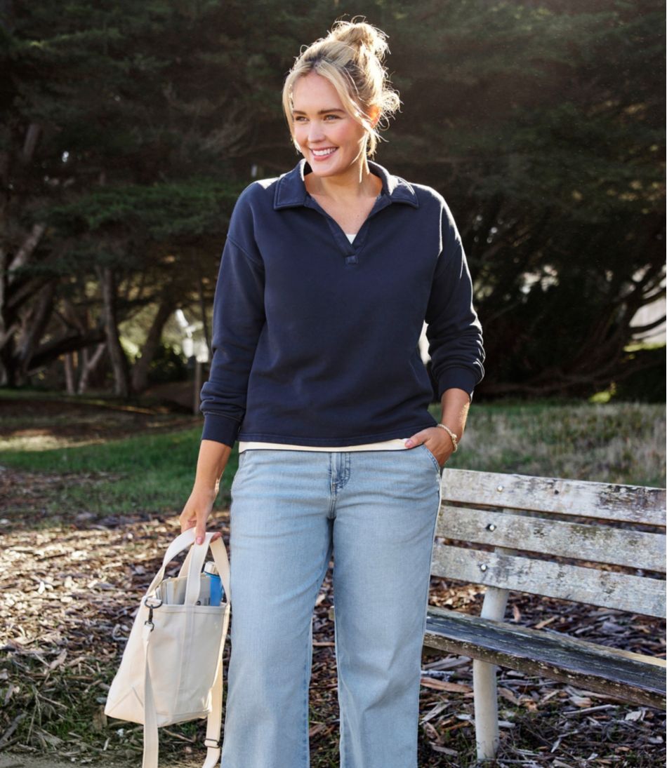 Women's Sunwashed Sweats, Splitneck Polo | L.L.Bean Popular