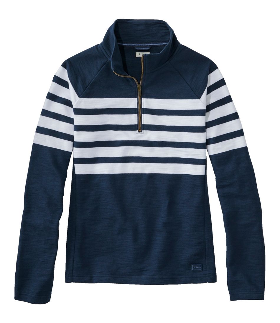 Women's Peaks Island Quarter-Zip Pullover, Stripe | L.L.Bean Exclusive