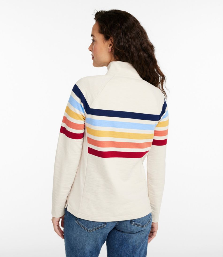Women's Peaks Island Quarter-Zip Pullover, Stripe | L.L.Bean Exclusive