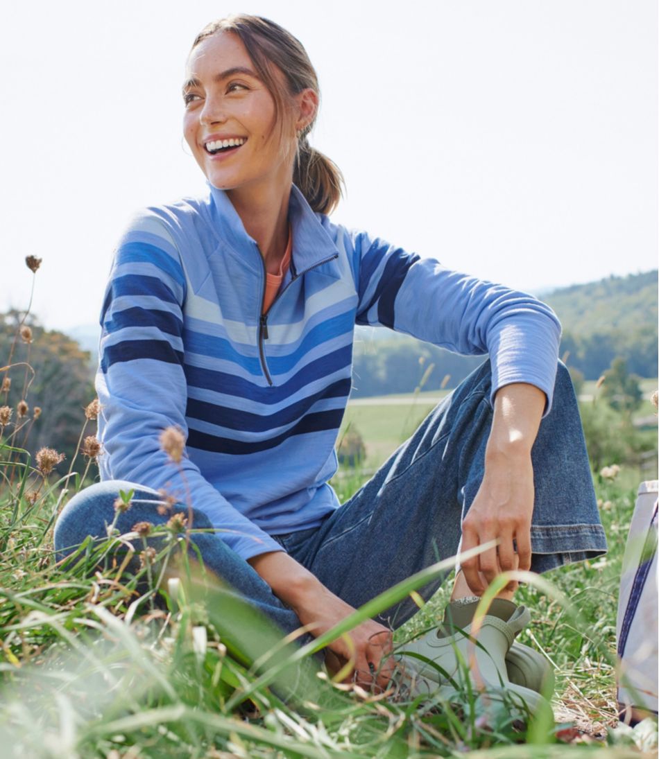 Women's Peaks Island Quarter-Zip Pullover, Stripe | L.L.Bean Exclusive