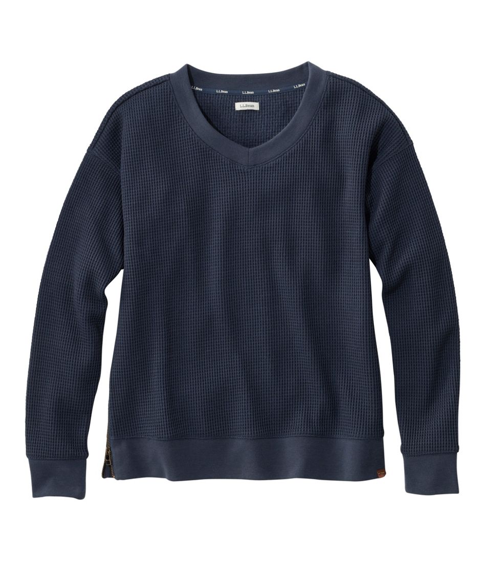 Women's Birchwood Brushed Waffle Top, V-Neck | L.L.Bean Everyday
