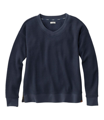 Women's Birchwood Brushed Waffle Top, V-Neck | L.L.Bean Everyday