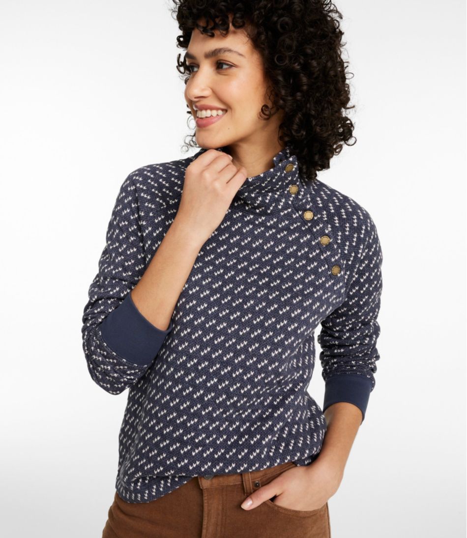Women's Quilted Sweatshirt, Snapneck Pullover Print | L.L.Bean Recommended