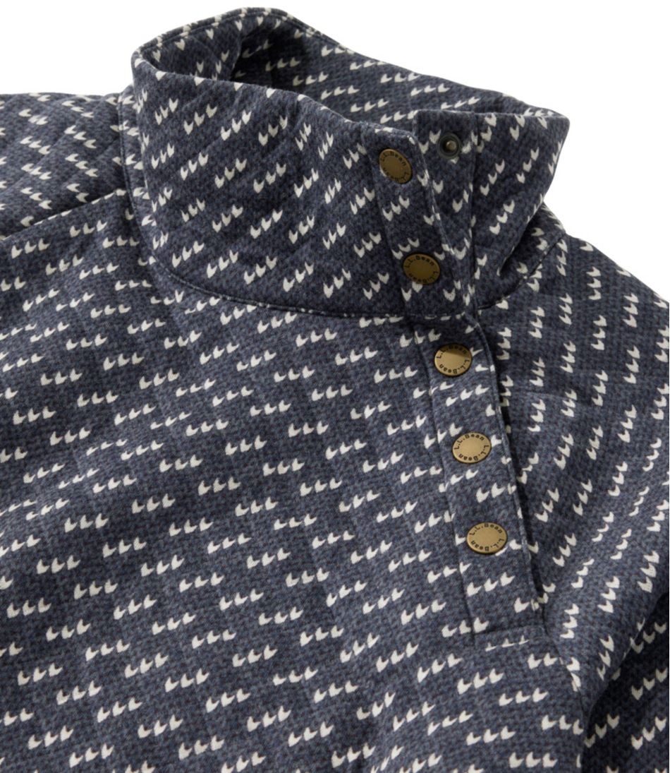 Women's Quilted Sweatshirt, Snapneck Pullover Print | L.L.Bean Recommended