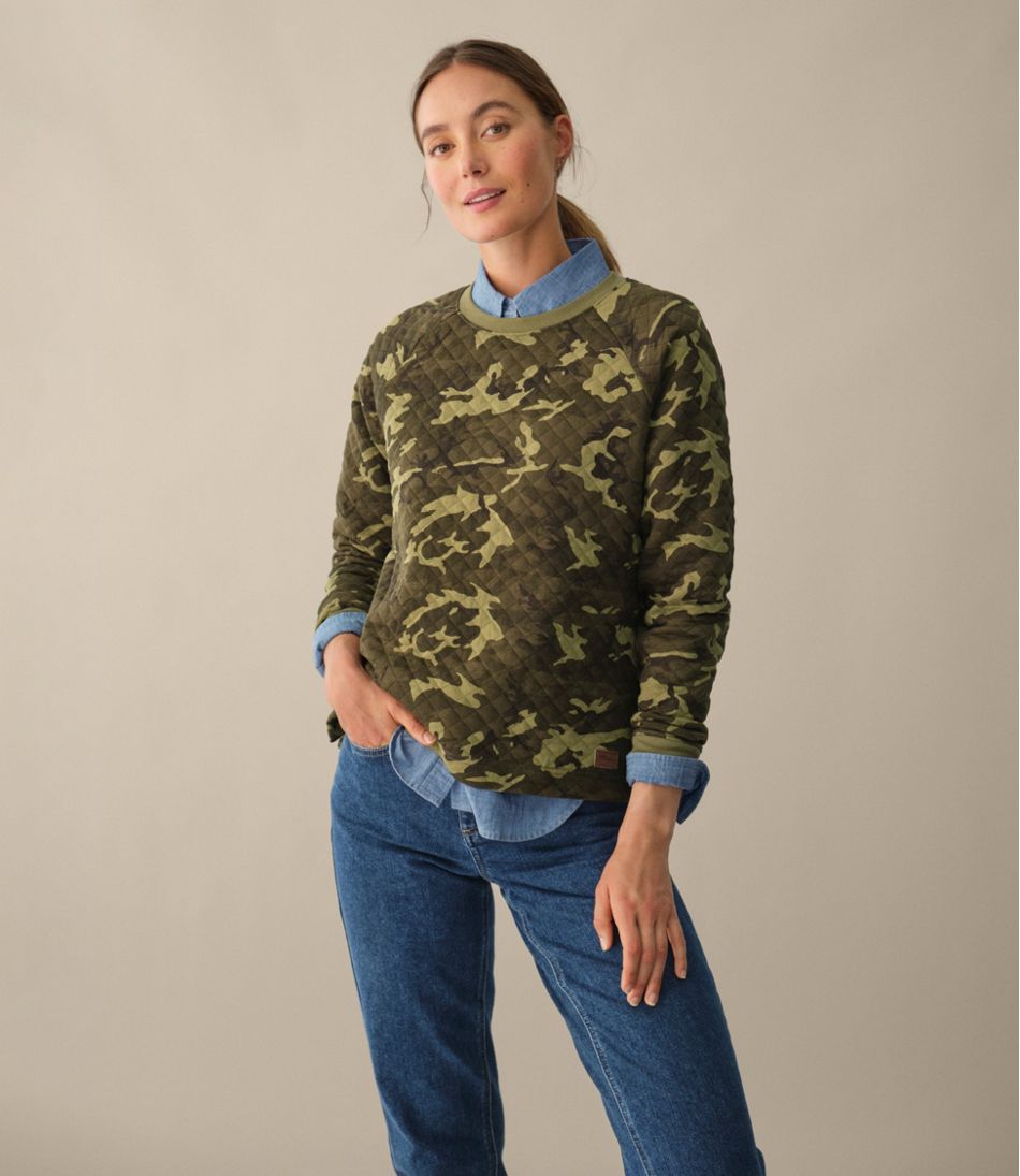 Women's Quilted Sweatshirt, Crewneck Pullover Print | L.L.Bean Recommended