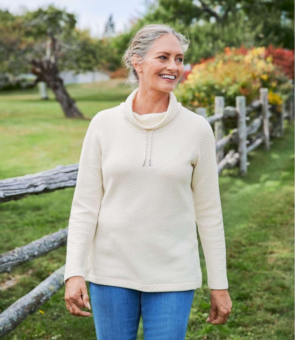 Women's SoftLight Quilted Top, Funnelneck Pullover | L.L.Bean Classic