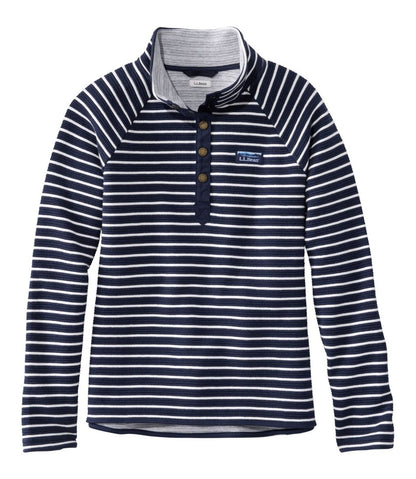 Women's Lakewashed Double-Knit Quarter-Snap, Stripe | L.L.Bean Essential