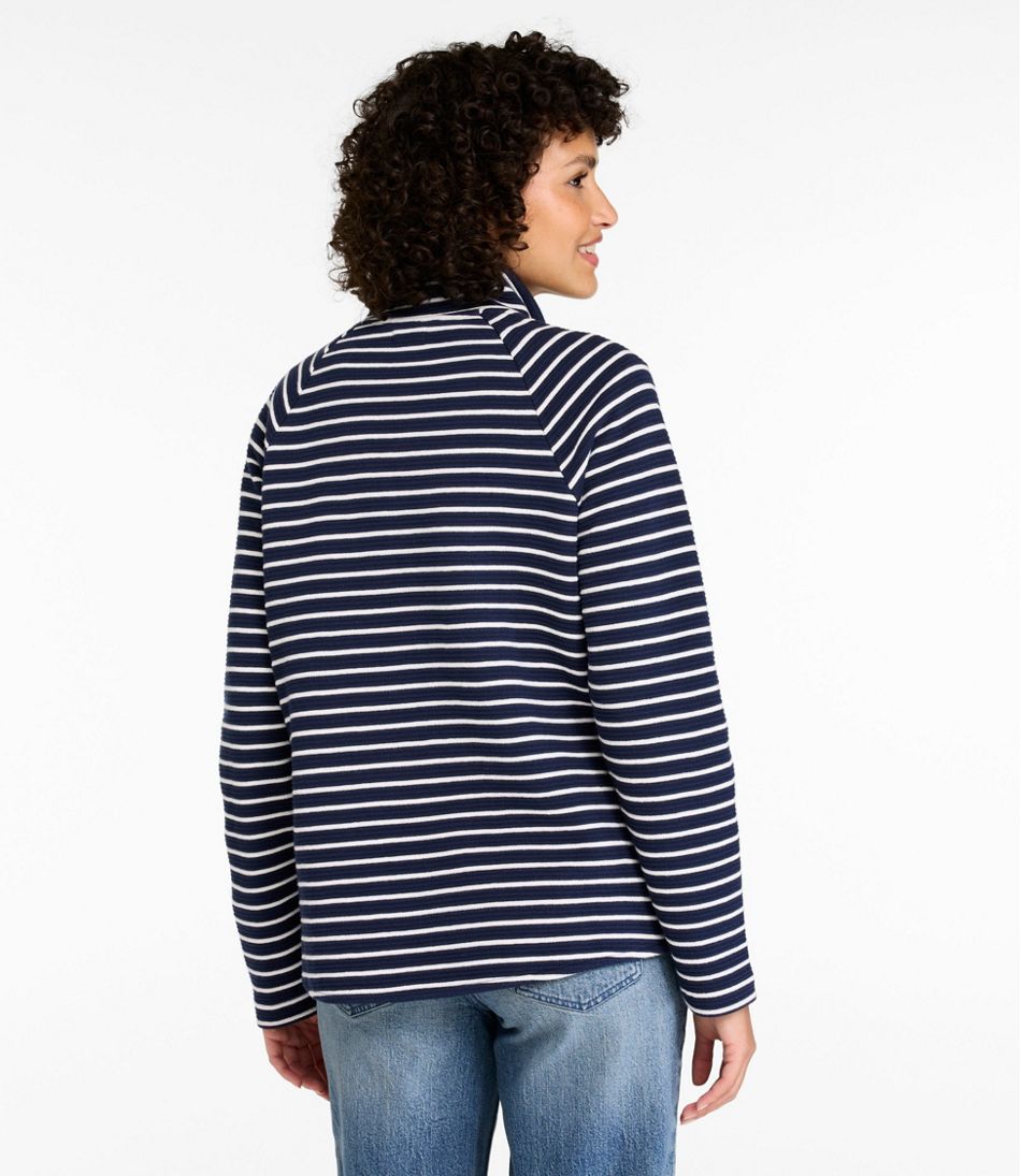 Women's Lakewashed Double-Knit Quarter-Snap, Stripe | L.L.Bean Essential