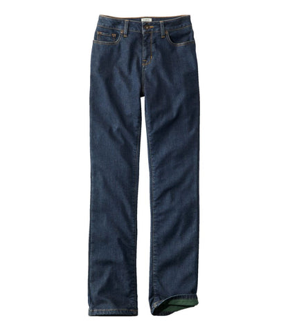 Women's True Shape Jeans, High-Rise Straight-Leg Fleece-Lined | L.L.Bean Featured