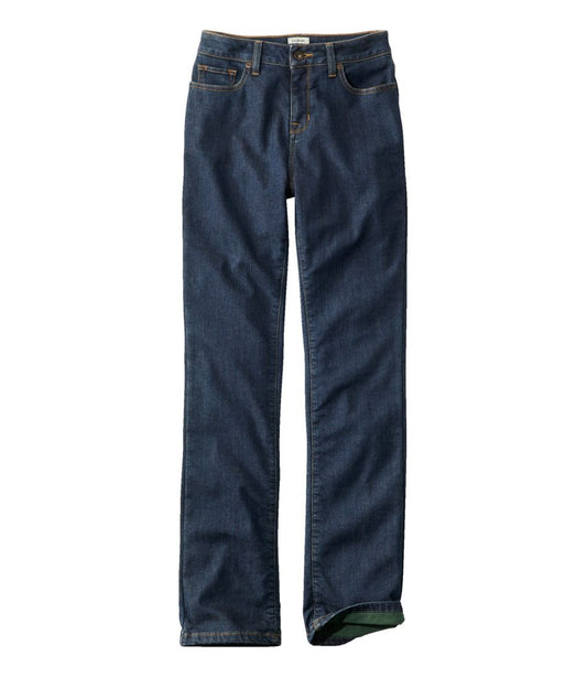 Women's True Shape Jeans, High-Rise Straight-Leg Fleece-Lined | L.L.Bean Featured