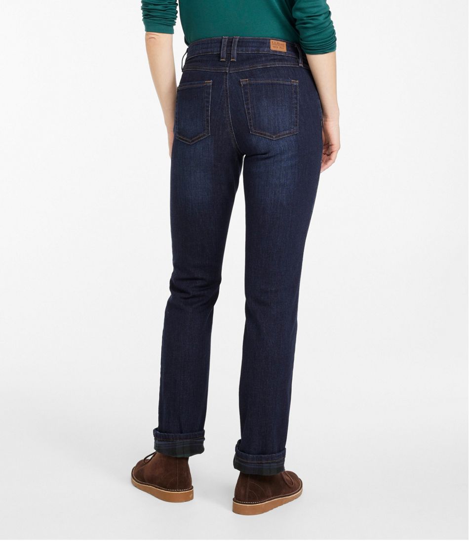 Women's BeanFlex® Jeans, Mid-Rise Straight-Leg Lined | L.L.Bean Classic