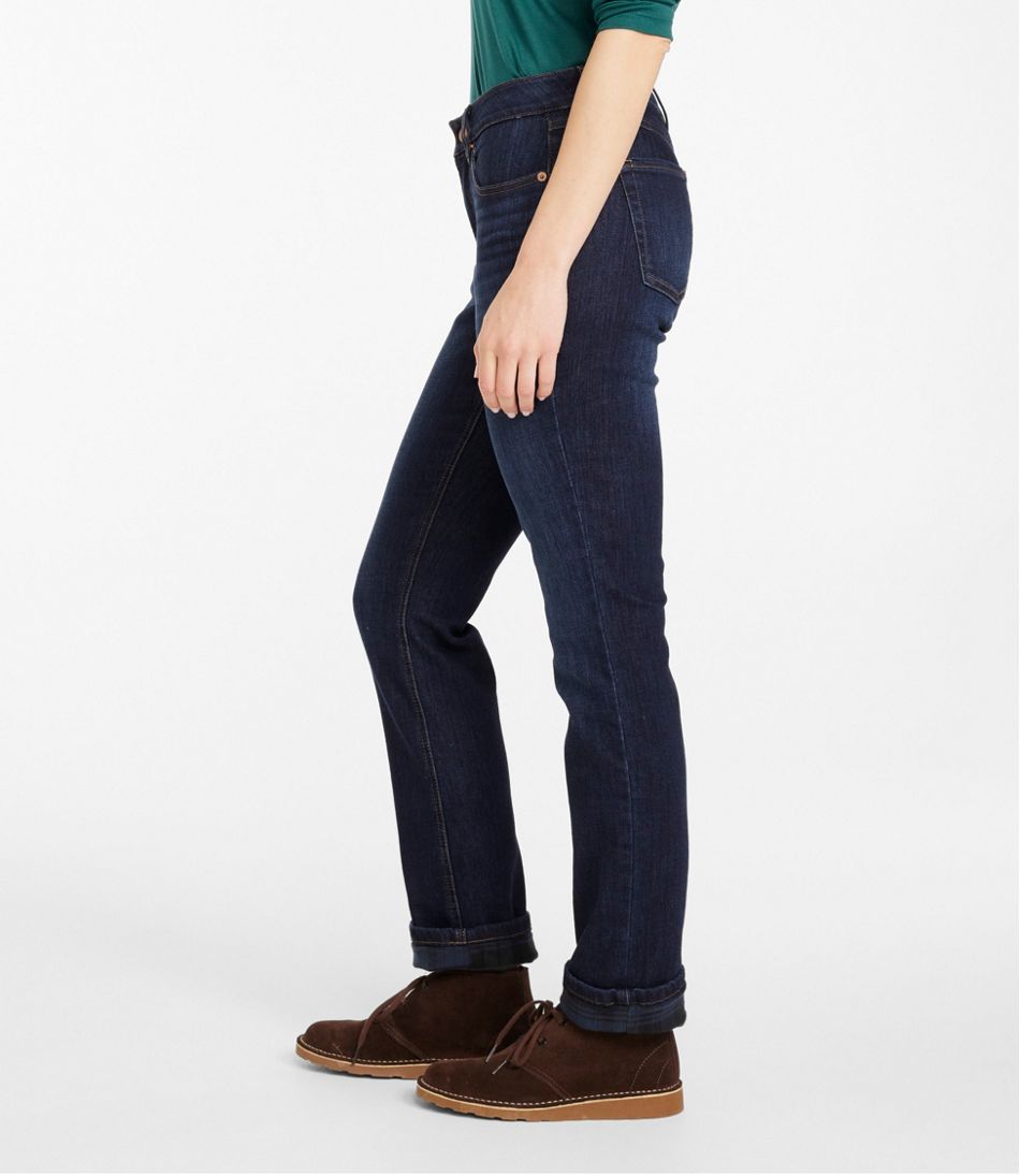 Women's BeanFlex® Jeans, Mid-Rise Straight-Leg Lined | L.L.Bean Classic