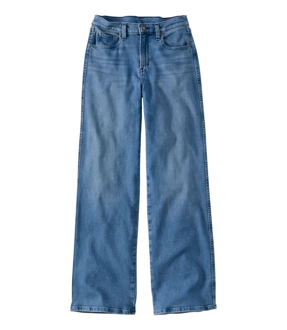 Women's L.L.Bean Everyday Stretch Jeans, High-Rise Relaxed Wide-Leg | L.L.Bean Essential