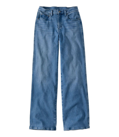 Women's L.L.Bean Everyday Stretch Jeans, High-Rise Relaxed Wide-Leg | L.L.Bean Essential