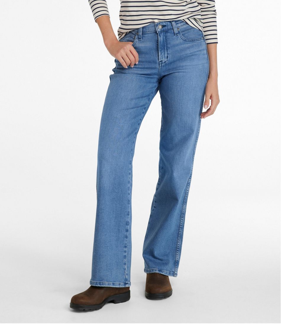 Women's L.L.Bean Everyday Stretch Jeans, High-Rise Relaxed Wide-Leg | L.L.Bean Essential