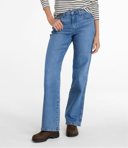 Women's L.L.Bean Everyday Stretch Jeans, High-Rise Relaxed Wide-Leg | L.L.Bean Essential