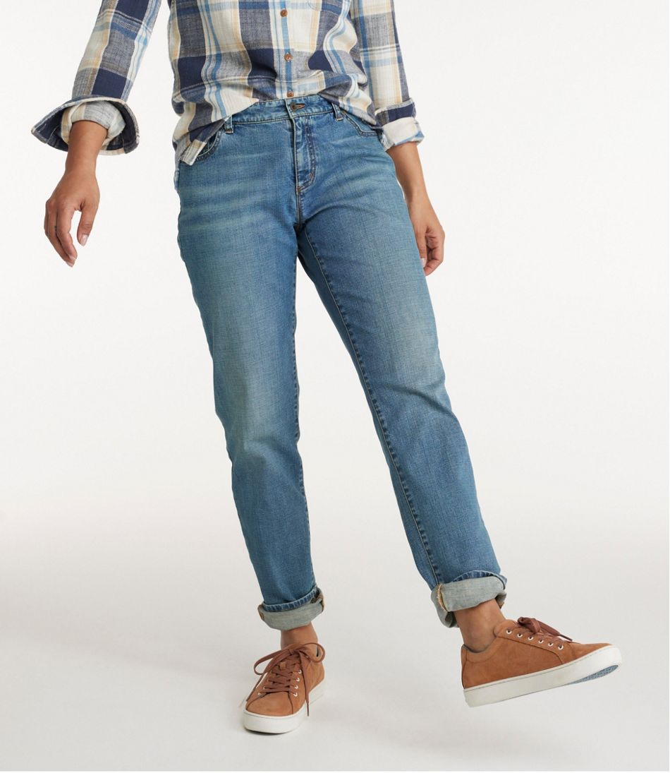 Women's Signature Organic Denim Boyfriend Jeans, Low-Rise Straight-Leg | L.L.Bean Featured