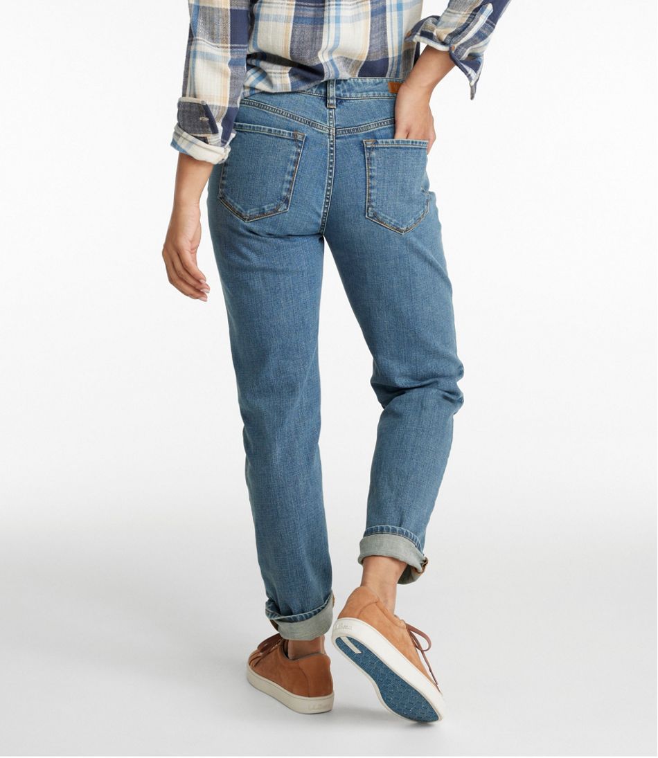 Women's Signature Organic Denim Boyfriend Jeans, Low-Rise Straight-Leg | L.L.Bean Featured