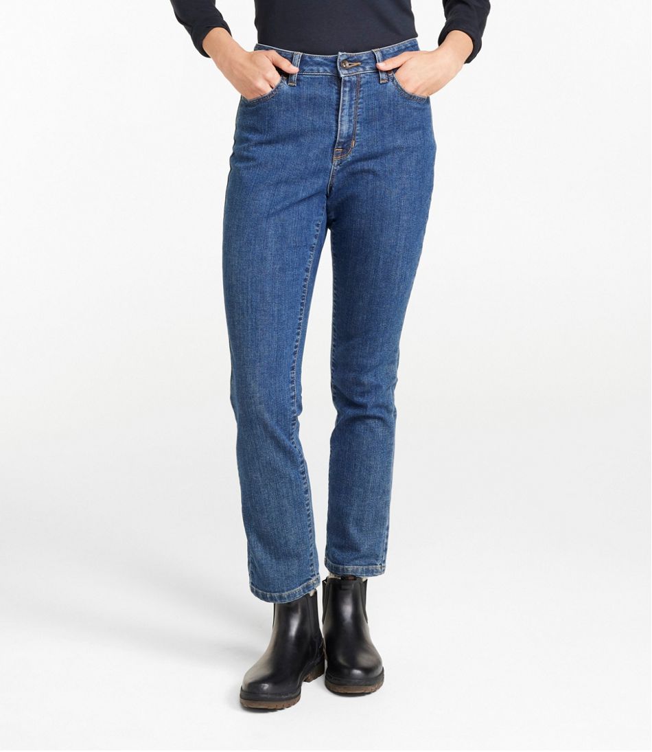 Women's True Shape Jeans, High-Rise Slim-Leg Ankle | L.L.Bean Signature