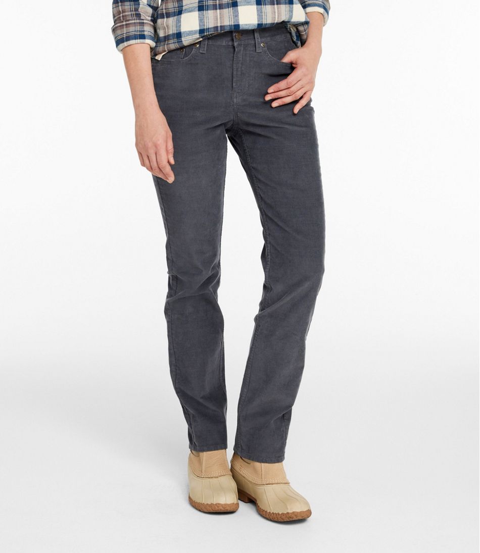 Women's BeanFlex Five-Pocket Corduroy Pants, Mid-Rise Straight-Leg | L.L.Bean Essential