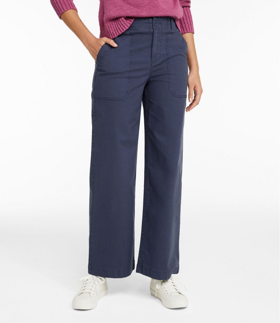Women's 207 Vintage Cotton Canvas Pants, High-Rise Wide-Leg | L.L.Bean Great Value