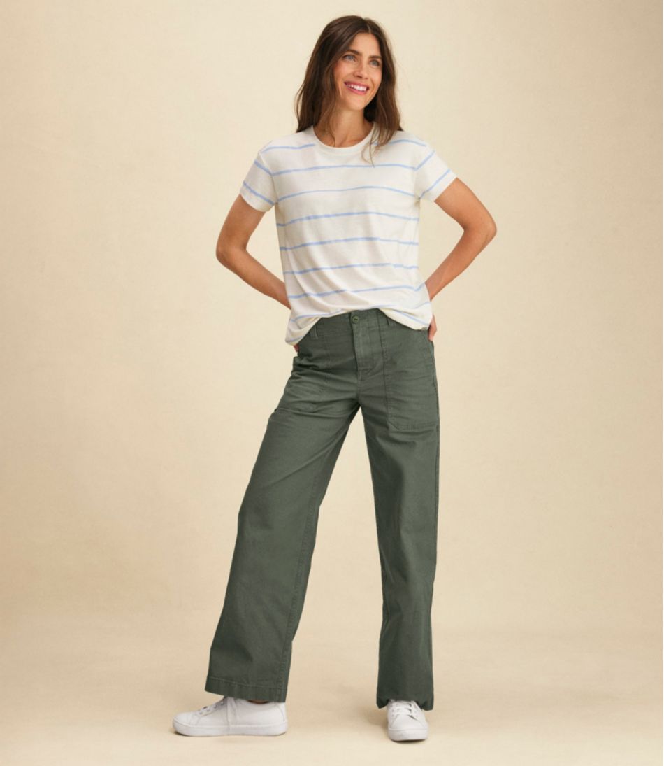 Women's 207 Vintage Cotton Canvas Pants, High-Rise Wide-Leg | L.L.Bean Great Value