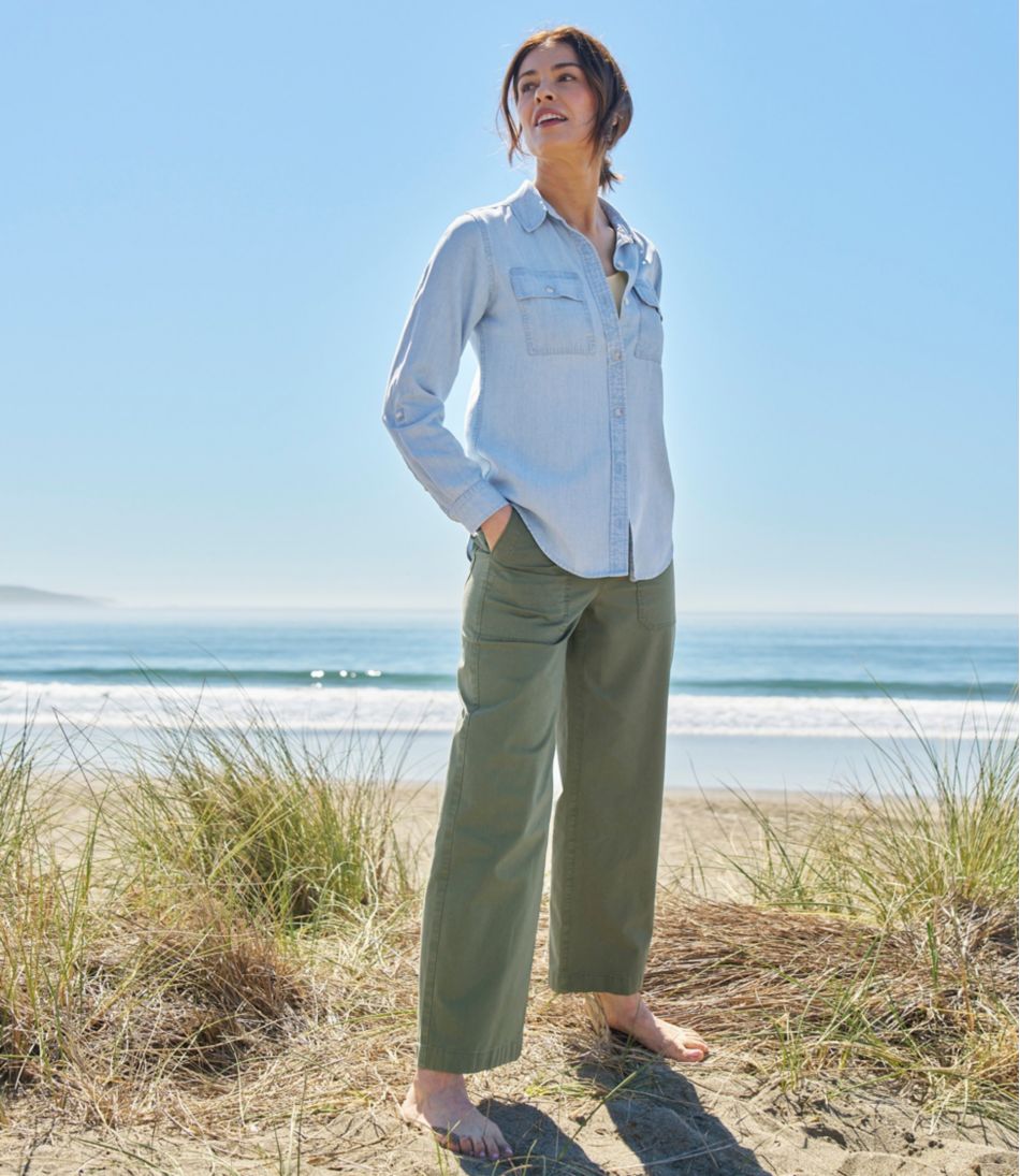 Women's 207 Vintage Cotton Canvas Pants, High-Rise Wide-Leg | L.L.Bean Great Value