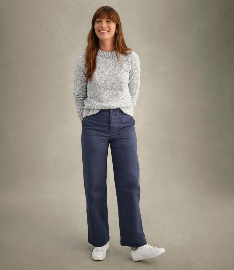 Women's 207 Vintage Cotton Canvas Pants, High-Rise Wide-Leg | L.L.Bean Great Value