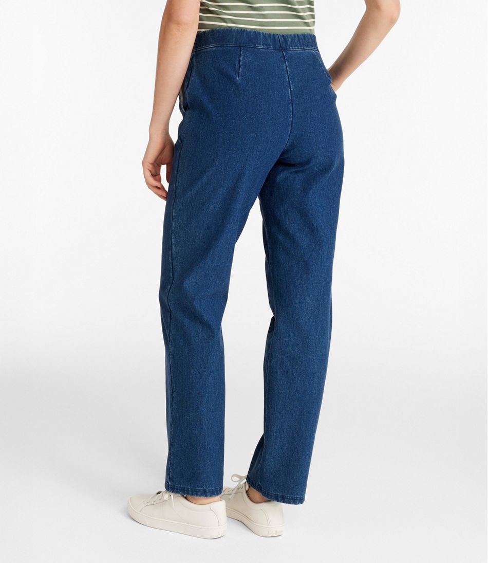 Women's Perfect Fit Pants, Denim Straight-Leg Fleece-Backed | L.L.Bean Best Seller