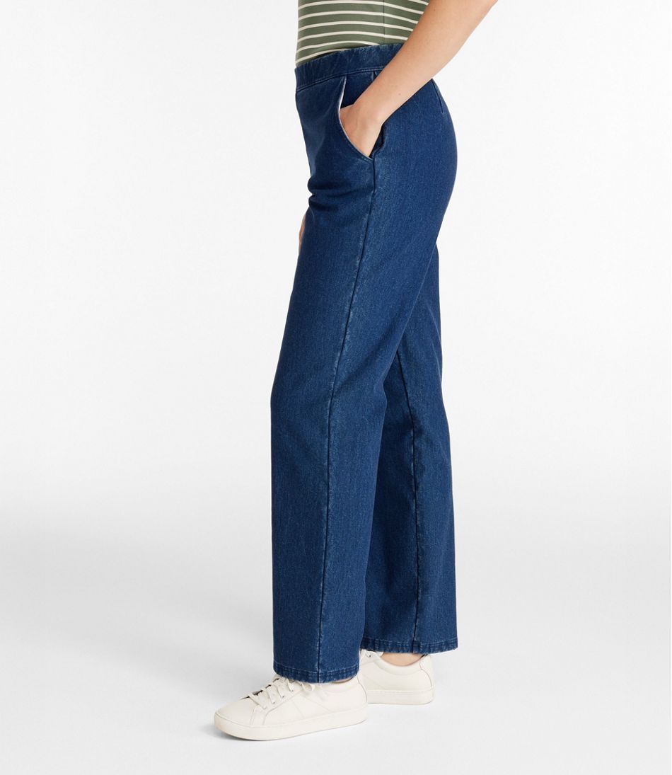Women's Perfect Fit Pants, Denim Straight-Leg Fleece-Backed | L.L.Bean Best Seller