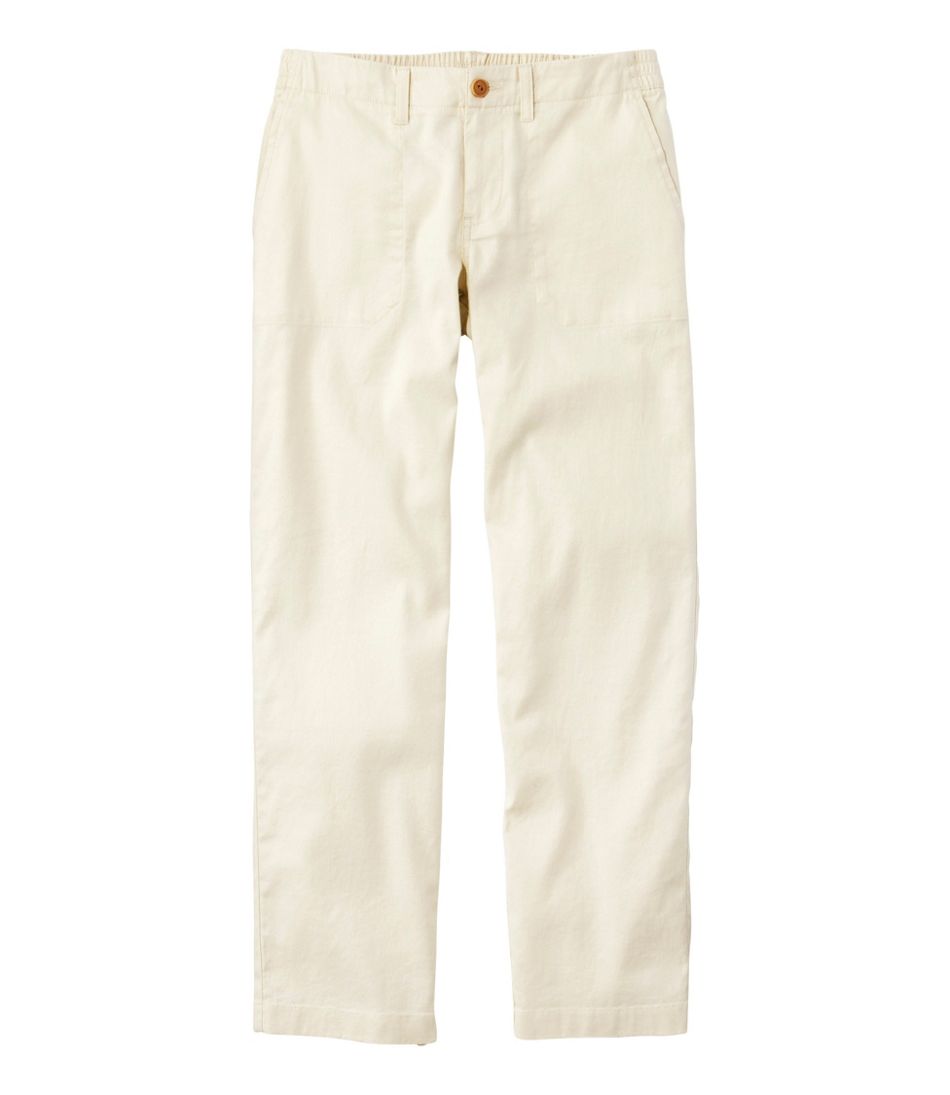 Women's Comfort Stretch Cotton/Linen Pants, High-Rise Ankle | L.L.Bean Signature