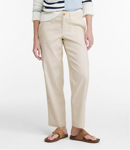 Women's Comfort Stretch Cotton/Linen Pants, High-Rise Ankle | L.L.Bean Signature