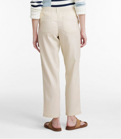 Women's Comfort Stretch Cotton/Linen Pants, High-Rise Ankle | L.L.Bean Signature