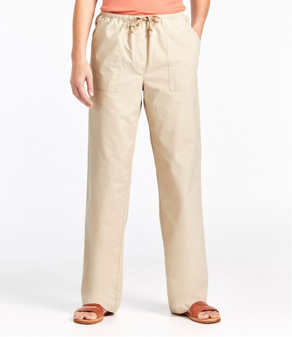 Women's Sunwashed Canvas Pants, High-Rise Straight-Leg | L.L.Bean Value