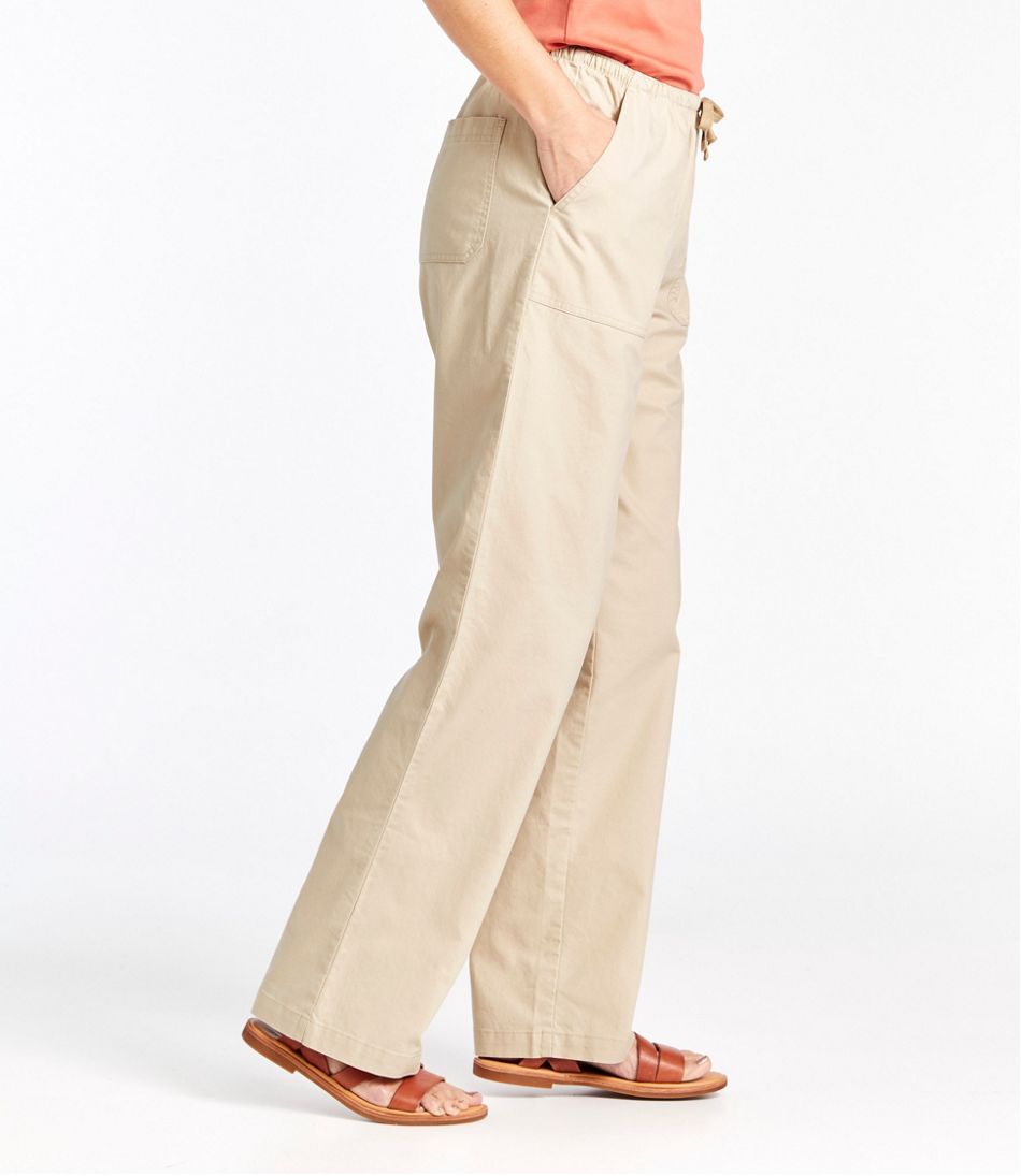 Women's Sunwashed Canvas Pants, High-Rise Straight-Leg | L.L.Bean Value