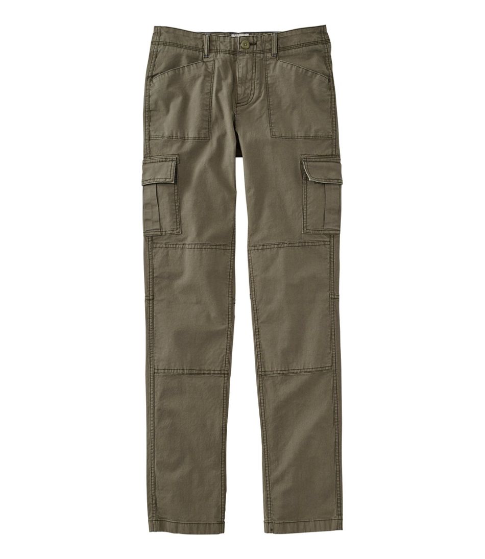 Women's Stretch Canvas Cargo Pants, Mid-Rise Straight-Leg | L.L.Bean Featured